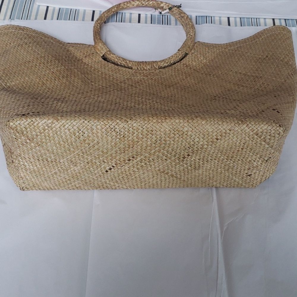Banago Straw Tote Purse Woven Satchel Tropical Beach Resortwear Vacation - Picture 5 of 5